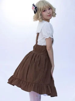 Jupe Style Pastoral Lolita SK Cardcaptor Sakura Imprimé Fleurie Volants