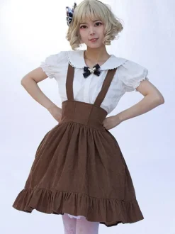 Jupe Style Pastoral Lolita SK Cardcaptor Sakura Imprimé Fleurie Volants