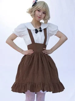 Jupe Style Pastoral Lolita SK Cardcaptor Sakura Imprimé Fleurie Volants