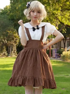 Jupe Style Pastoral Lolita SK Cardcaptor Sakura Imprimé Fleurie Volants