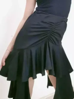 Jupe de danse latine pour femmes jupe plissée irrégulière pour vêtements de danse latine samba salsa