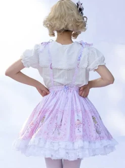 Jupe Harajuku Mode Lolita SK Cardcaptor Sakura Imprimé Fleuri Volants Lolita