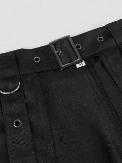 Jupe Homme Vintage Noire Rétro Plissée Asymétrique Gothique Steampunk Costumes