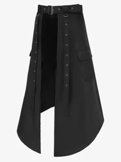 Jupe Homme Vintage Noire Rétro Plissée Asymétrique Gothique Steampunk Costumes