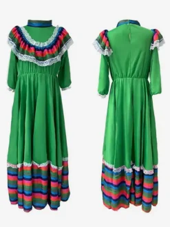 Jupe longue mexicaine costume national d'halloween jeu de rôle du jour des morts scène européenne et américaine grande jupe pivotante