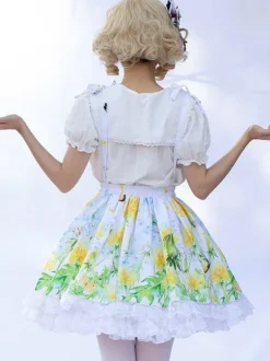 Jupes Idole Lolita SK Angel Beats Volants Comme Image Lolita À Imprimé Fleuri