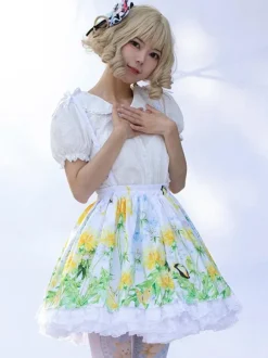 Jupes Idole Lolita SK Angel Beats Volants Comme Image Lolita À Imprimé Fleuri