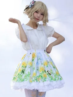 Jupes Idole Lolita SK Angel Beats Volants Comme Image Lolita À Imprimé Fleuri