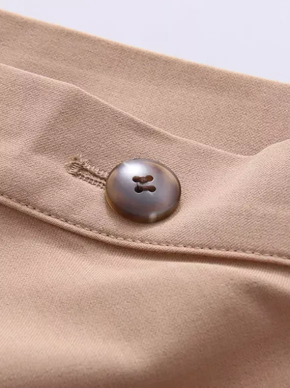 Jupes kaki élégantes vêtements de printemps bas longs pour femmes