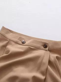 Jupes kaki élégantes vêtements de printemps bas longs pour femmes