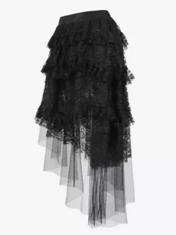 Jupes noires sexy à imprimé floral irrégulier longueur genou pour l'automne