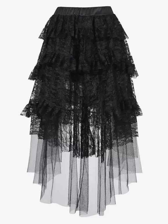 Jupes noires sexy à imprimé floral irrégulier longueur genou pour l'automne