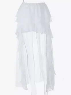 Jupes blanches asymétriques taille haute élégantes courtes pour femmes