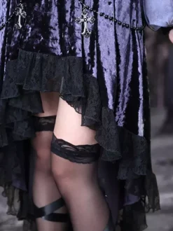 Jupes Lolita gothiques en dentelle violette SK