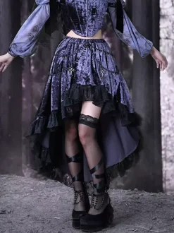 Jupes Lolita gothiques en dentelle violette SK