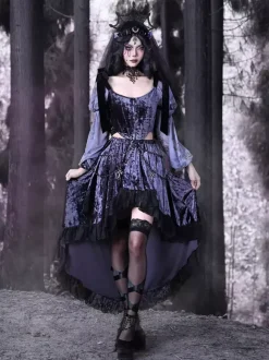 Jupes Lolita gothiques en dentelle violette SK