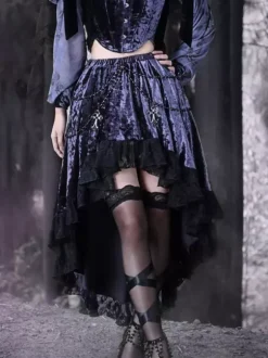 Jupes Lolita gothiques en dentelle violette SK