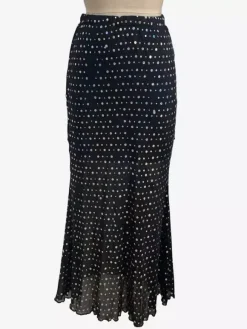 Jupes longues noires à pois taille haute élégantes pour femmes