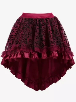 Jupes noires en tulle taille haute sexy coupe asymétrique mini bas pour femmes