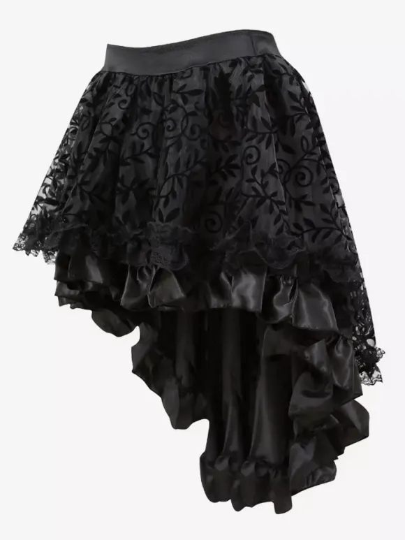 Jupes noires en tulle taille haute sexy coupe asymétrique mini bas pour femmes