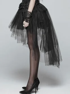 Jupe Steampunk Lolita Jupes Lolita noires à plusieurs niveaux