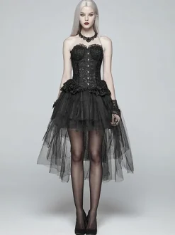 Jupe Steampunk Lolita Jupes Lolita noires à plusieurs niveaux
