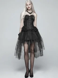 Jupe Steampunk Lolita Jupes Lolita noires à plusieurs niveaux
