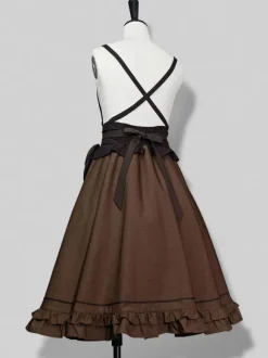 Jupe Steampunk Lolita SK Café Brun Volants Lolita Jupes