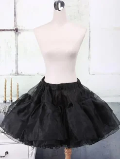 Jupon Lolita a-ligne Organza noir Déguisements Halloween