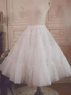 Jupon Lolita plissé blanc Déguisements Halloween