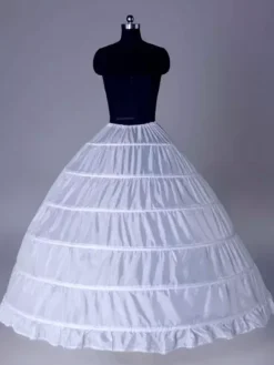 jupon de mariage blanc 1 couche en polyester