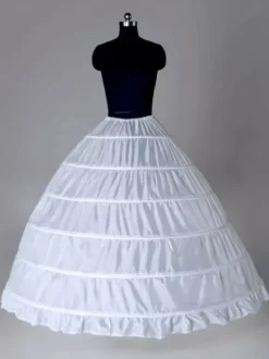 jupon de mariage blanc 1 couche en polyester