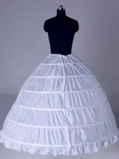 jupon de mariage blanc 1 couche en polyester