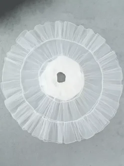 Jupons Lolita en polyester jupe Lolita blanche à plusieurs niveaux