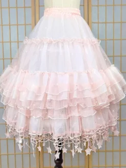 Jupons Lolita Mignonne À Paillettes Volants Femme Étoiles Roses