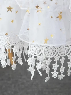 Jupons Lolita Noir Dentelle Polyester Étoiles Gothique Lolita Avec Lacet Pour Modifier La Longueur