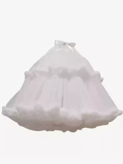 Jupons Sweet Lolita Jupe Lolita blanche à volants étagés en polyester