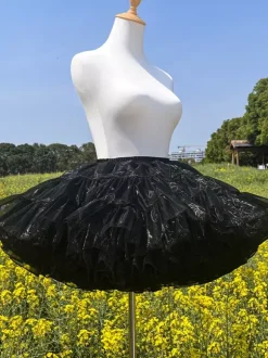 Jupons Lolita en gaze souple et désossée pour costumes de cosplay avec support en gaze