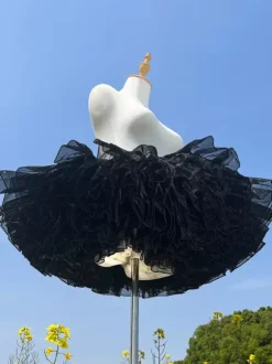 Jupons Lolita en gaze souple et désossée pour costumes de cosplay avec support en gaze