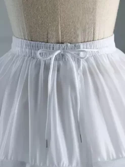 Jupons Lolita en polyester jupe Lolita blanche à plusieurs niveaux