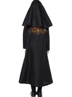 Kids Nun Costumes Costumes Noir One Piece Hood Hood Polyester Enfants Halloween Costumes Set complet