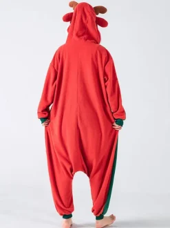 Kigurumi Combinaison Pyjamas Noël Adulte Vert Polyester Déguisement Enfant