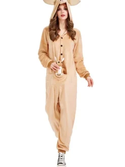 Kigurumi Pyjamas Kangourou Adultes Unisexe Flanelle Hiver Vêtements De Nuit Costume Carnaval Cosplay Halloween