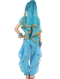 La danse du ventre Costume Kids jaune indien Bollywood en mousseline de soie Costumes de danse Déguisements Halloween