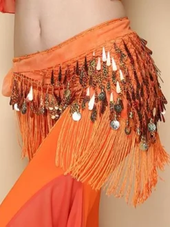 La danse du ventre Costume Rose rouge Polyester Bollywood danse Hip foulard pour les femmes Déguisements Halloween