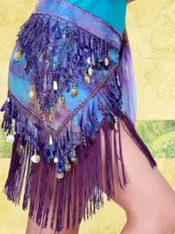La danse du ventre Costume Rose rouge Polyester Bollywood danse Hip foulard pour les femmes Déguisements Halloween