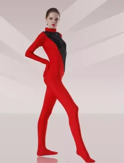 Le Rouge Et Le Noir Dentelle Lycra Zentai Catsuit