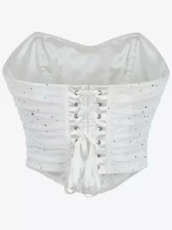 Linge de Mariée Bustier Corset Blanc Chic Street Wear Clouté Lacets Lingerie