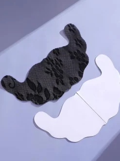 Linge de Mariée Cache-tétons adhésifs ultra-fins en dentelle florale réutilisables pour femmes