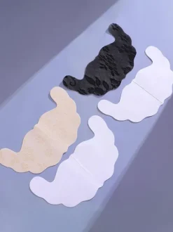 Linge de Mariée Cache-tétons adhésifs ultra-fins en dentelle florale réutilisables pour femmes